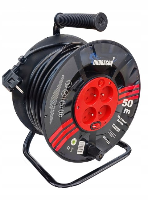 PRZEDŁUŻACZ BĘBNOWY BUDOWLANY DO OGRODU 50M 3x2,5 KABEL NA BĘBNIE +BLOKADA