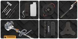 WIELOFUNKCYJNA KOSA SPALINOWA 4W1 NOŻYCE DO ŻYWOPŁOTU PIŁA WYKASZARKA 4KM