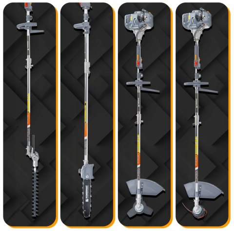 WIELOFUNKCYJNA KOSA SPALINOWA 4W1 NOŻYCE DO ŻYWOPŁOTU PIŁA WYKASZARKA 4KM