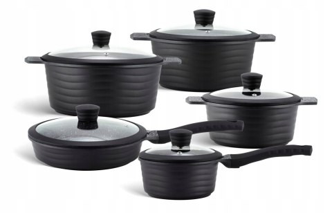 ZESTAW GARNKÓW GARNKI MARMUROWE GRANIT PATELNIA