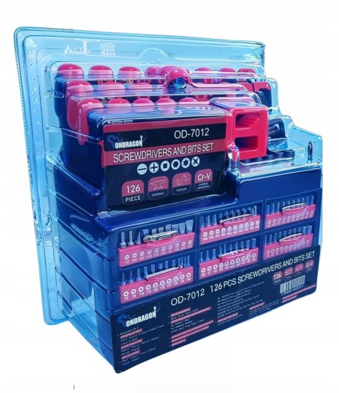 ZESTAW NARZĘDZIOWY ŚRUBOKRĘTY WKRĘTAKI BITY STOJAK 126-EL MISKA MAGNETYCZNA