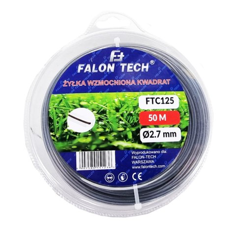 ŻYŁKA TNĄCA DO KOSY WZMACNIANA z DRUTEM 2,7x50m