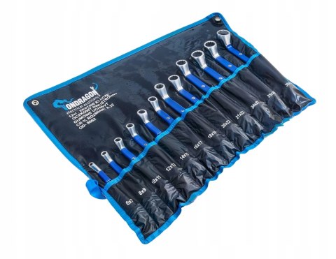 6-32 WYGIĘTE GIĘTE KLUCZE DWUSTRONNE OCZKOWE Z GUMĄ ZESTAW 12EL ETUI PRO