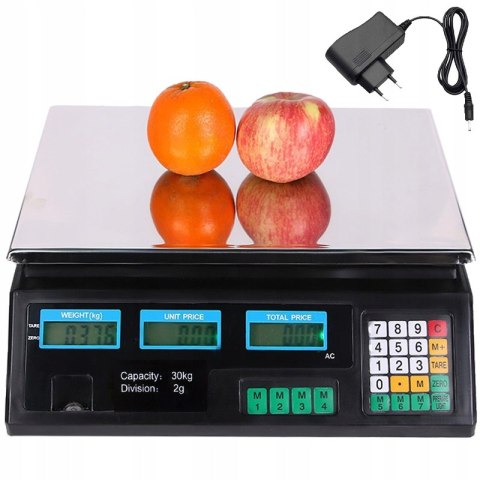 ELEKTRONICZNA WAGA SKLEPOWA LCD KALKULACYJNA 40 kg