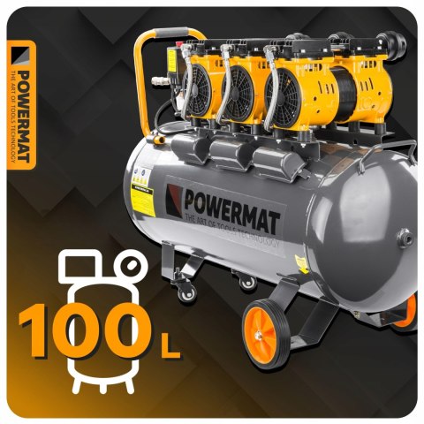 KOMPRESOR BEZOLEJOWY 100L SPRĘŻARKA 8 BAR 580l/min 230V CICHY 79dB 4,1KM