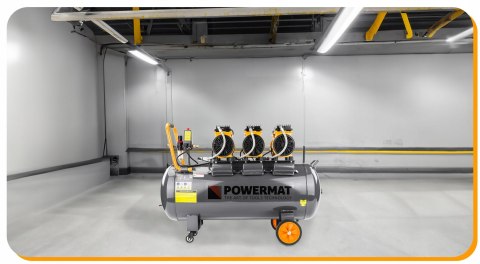 KOMPRESOR BEZOLEJOWY 100L SPRĘŻARKA 8 BAR 580l/min 230V CICHY 79dB 4,1KM