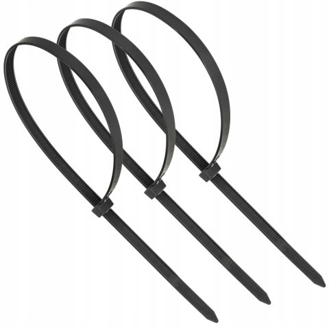 MOCNE OPASKI ZACISKOWE KABLOWE TRYTKI CZARNE TAŚMA 7.6X400MM 100SZT TRYTKI