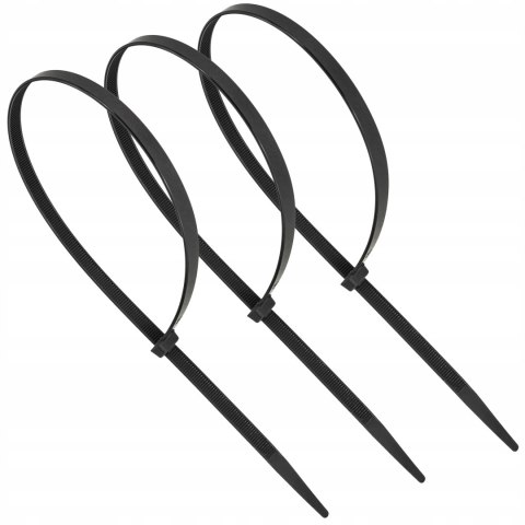 MOCNE OPASKI ZACISKOWE KABLOWE TRYTKI CZARNE TAŚMA 7.6X450MM 100SZT TRYTKI