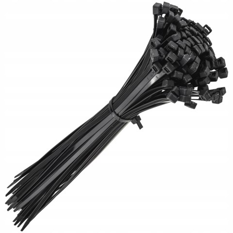 MOCNE OPASKI ZACISKOWE KABLOWE TRYTKI CZARNE TAŚMA 7.6X500MM 100SZT TRYTKI