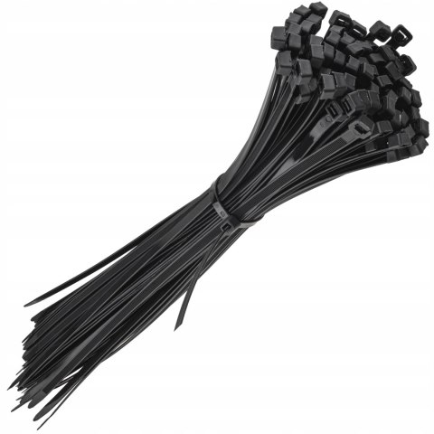 MOCNE OPASKI ZACISKOWE KABLOWE TRYTKI CZARNE TAŚMA 8.8X550MM 100SZT TRYTKI