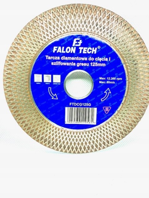 TARCZA DIAMENTOWA DO CIĘCIA SZLIFOWANIA GRESU PŁYTEK GLAZURY 125mm