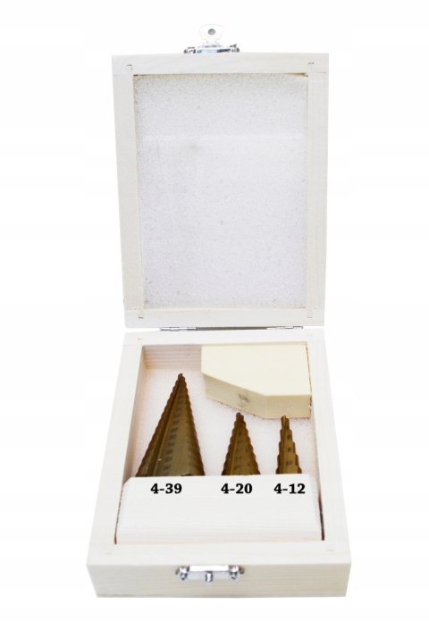 WIERTŁO WIERTŁA STOPNIOWE STOŻKOWE 3el TYTAN 4-39