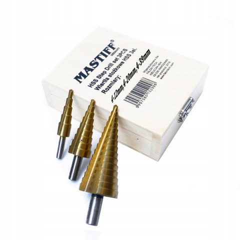 WIERTŁO WIERTŁA STOPNIOWE STOŻKOWE 3el TYTAN 4-39