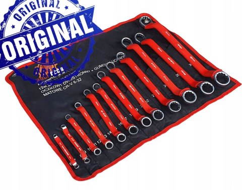 ZESTAW KLUCZY 6-32 GUMA WYGIĘTE GIĘTE KLUCZE OCZKOWE 12EL PROFESIONAL MOCNE