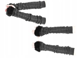 1034 REKAWICZKI ZIMOWE MITENKI DŁUGIE GRUBE CIEPŁE