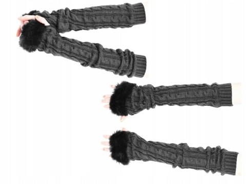 1034 REKAWICZKI ZIMOWE MITENKI DŁUGIE GRUBE CIEPŁE