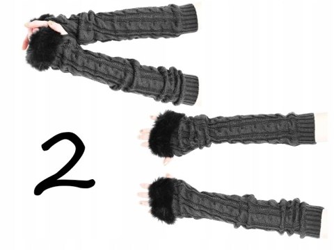 1034 REKAWICZKI ZIMOWE MITENKI DŁUGIE GRUBE CIEPŁE