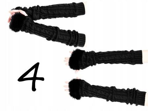 1034 REKAWICZKI ZIMOWE MITENKI DŁUGIE GRUBE CIEPŁE