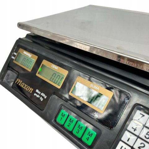 ELEKTRONICZNA WAGA SKLEPOWA LCD KALKULACYJNA 40 kg