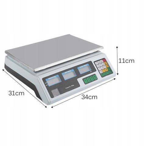 ELEKTRONICZNA WAGA SKLEPOWA LCD KALKULACYJNA 40 kg