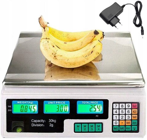 ELEKTRONICZNA WAGA SKLEPOWA LCD KALKULACYJNA 40 kg