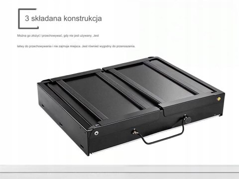 GRILL SKŁADANY TURYSTYCZNY WALIZKA PRZENOŚNY OGRODOWY WĘGLOWY Z UCHWYTEM
