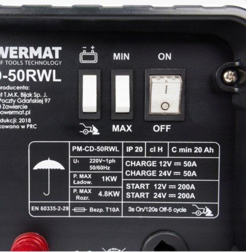 PROSTOWNIK AKUMULATOROWY Z ROZRUCHEM 12/24V 200A