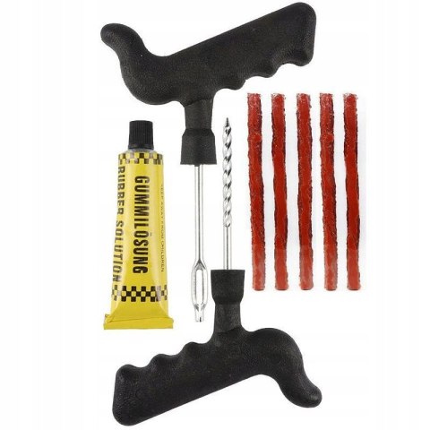 ZESTAW NAPRAWCZY DO OPON NAPRAWY OPONY KOŁA KLEJ SZNUR BEZDENTKOWYCH